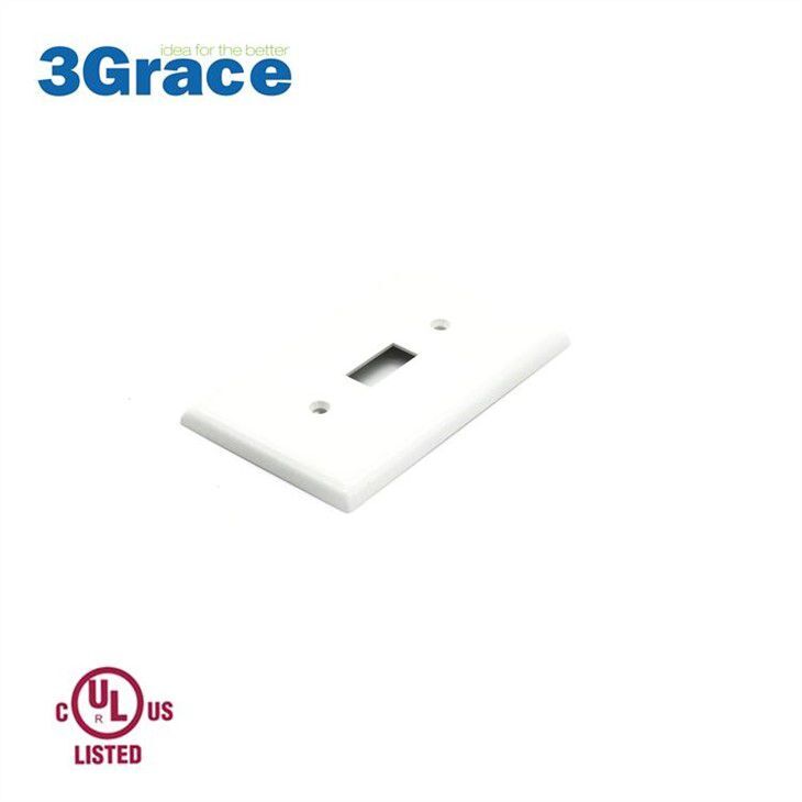 1-Gang Toggle Wall Plate, Mid-Size, Polycarbonate, white