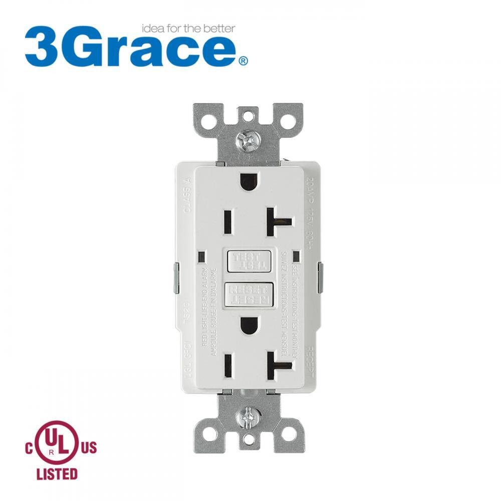 20 Amp Ivory Self Test GFCI Outlet