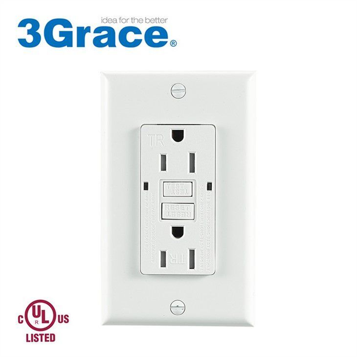 UL 943 GFCI Wall Outlet With Self-test 15A