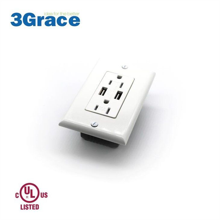 15Amp Duplex Receptacle USB Charger & TR